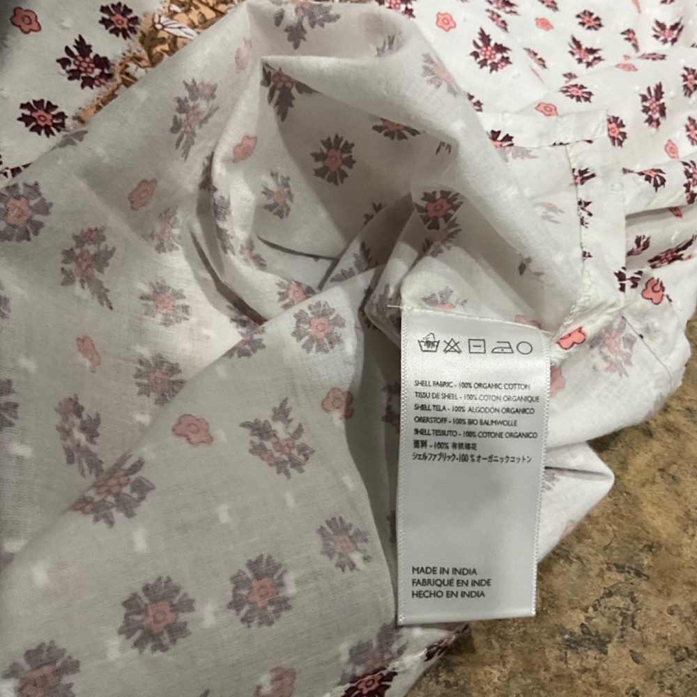 Cleobella White Blouse with Rust Floral Motif and Brown Trim - Picture 9 of 12
